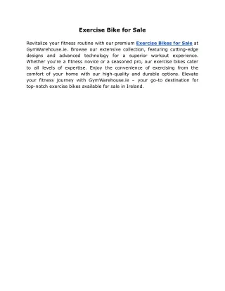 exercise bike for sale