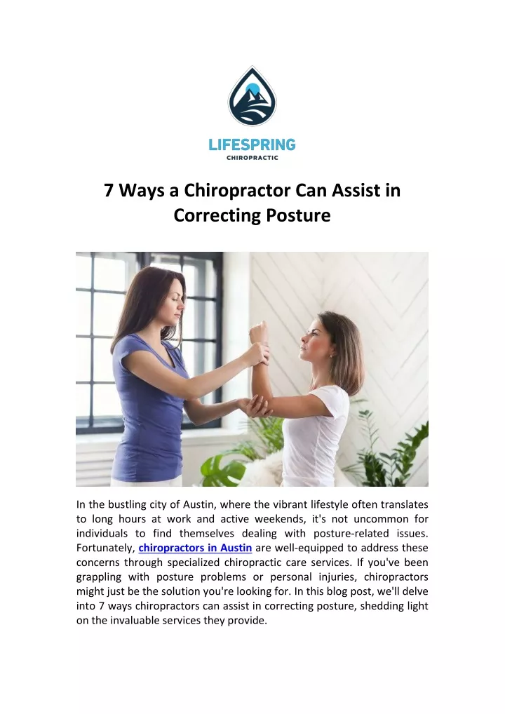 7 ways a chiropractor can assist in correcting