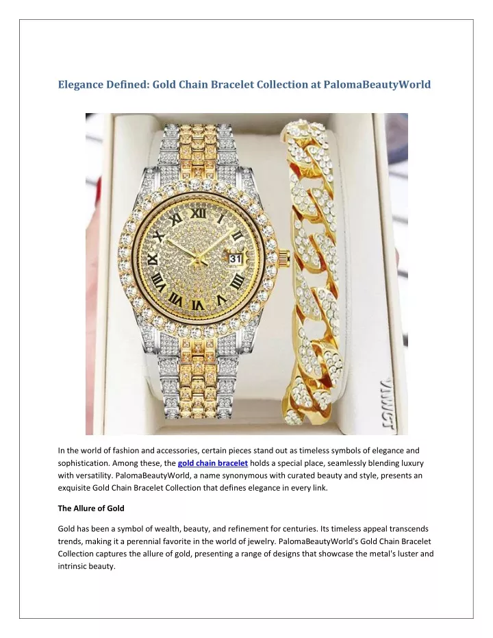 elegance defined gold chain bracelet collection