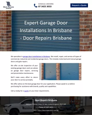 Expert Garage Door Installations In Brisbane - Door Repairs Brisbane