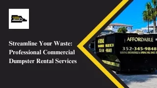 Benefits of Commercial Dumpster Rental Services