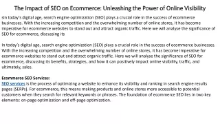 The Impact of SEO on Ecommerce