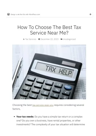 How To Choose The Best Tax Service Near Me