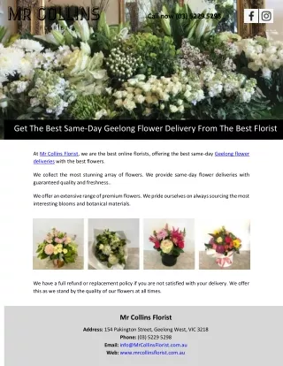 Get The Best Same-Day Geelong Flower Delivery From The Best Florist