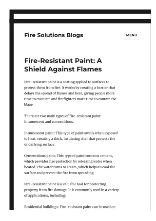 Fire-Resistant Paint A Shield Against Flames