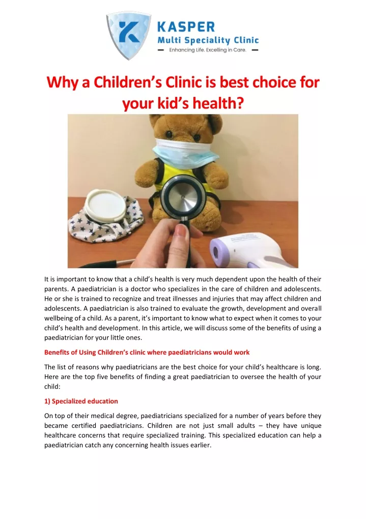 why a children s clinic is best choice for your