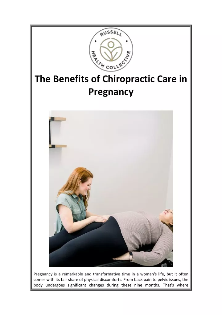the benefits of chiropractic care in pregnancy