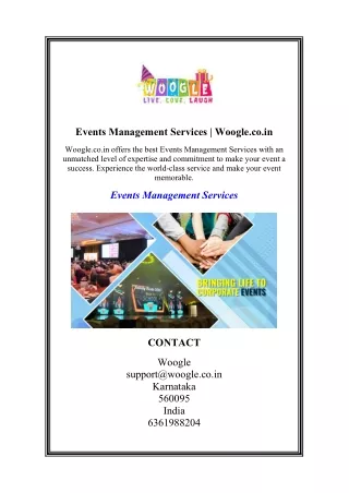 Events Management Services