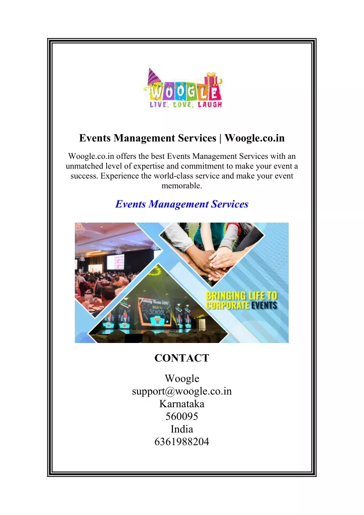events management services woogle co in
