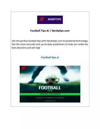 Football Tips Ai  Nerdytips.com