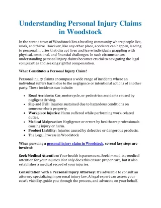 Understanding Personal Injury Claims in Woodstock