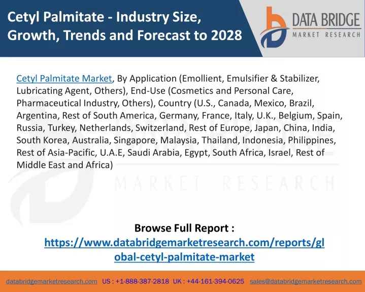 cetyl palmitate industry size growth trends