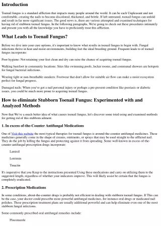 How to eliminate Stubborn Toenail Fungus: Attempted and Examined Procedures