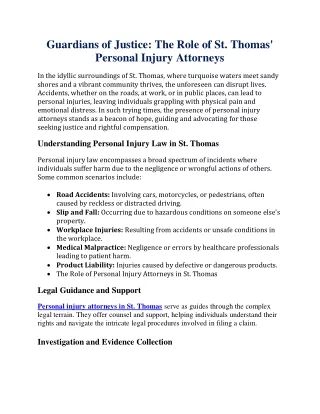 Guardians of Justice The Role of St. Thomas' Personal Injury Attorneys