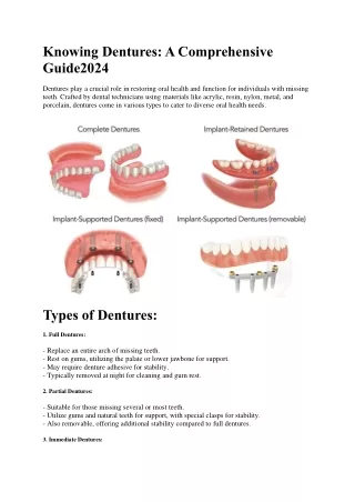 Knowing Dentures