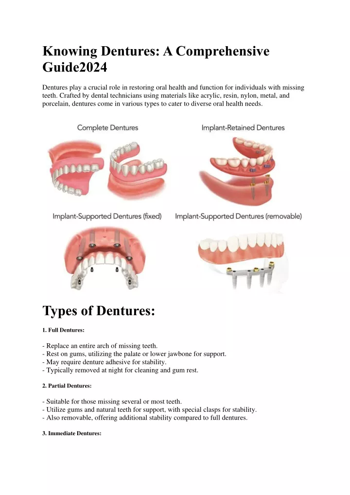 knowing dentures a comprehensive guide2024