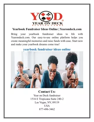 Yearbook Fundraiser Ideas Online | Yearondeck.com
