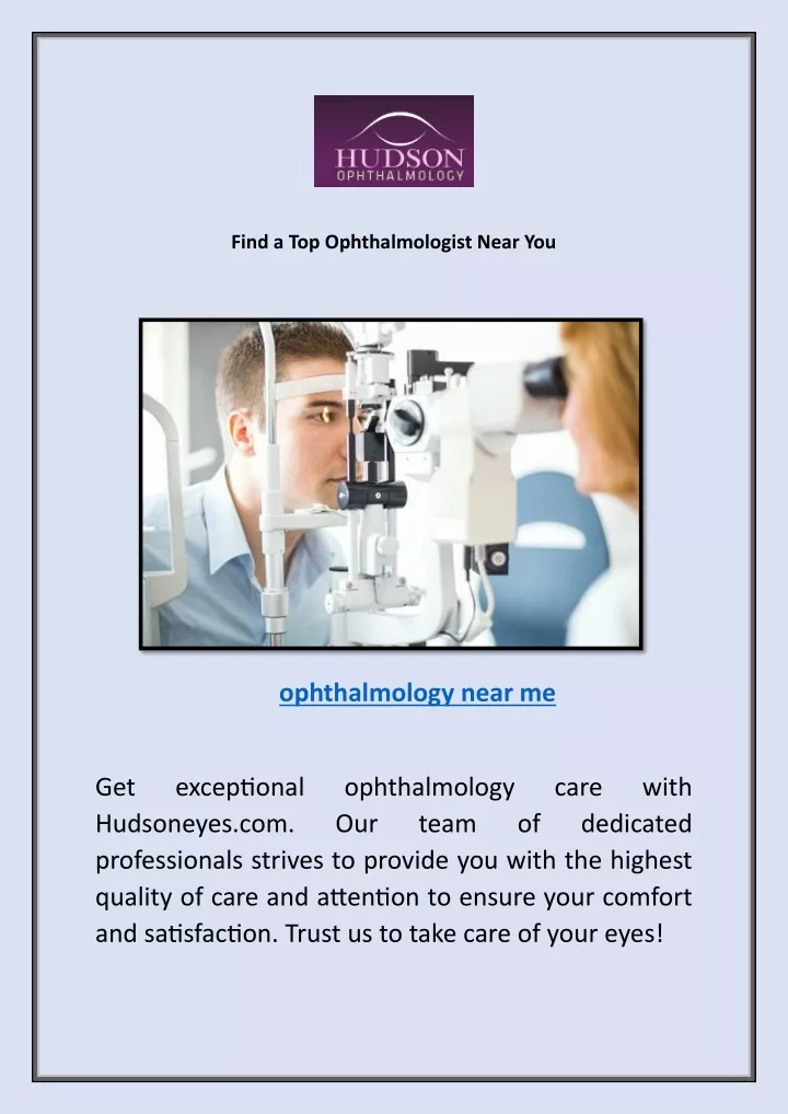 find a top ophthalmologist near you