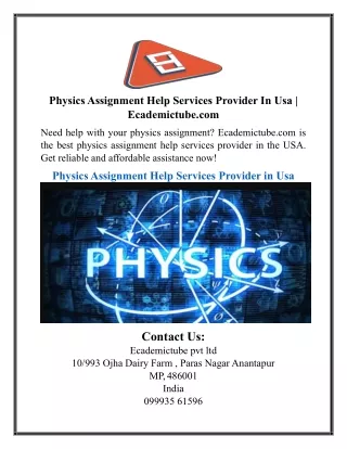 physics assignment help services provider