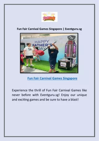 Fun Fair Carnival Games Singapore | Eventguru.sg