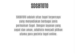 SDSBTOTO