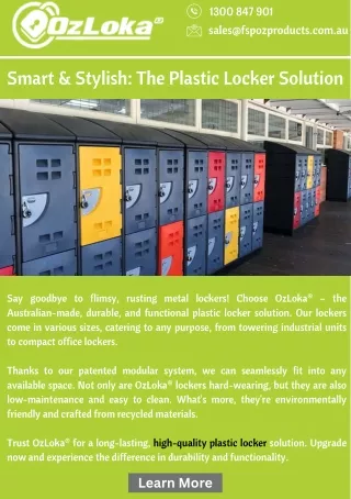 Smart & Stylish The Plastic Locker Solution