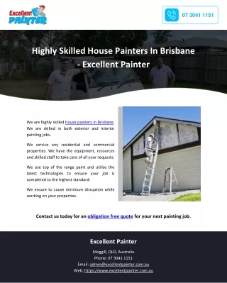 Highly Skilled House Painters In Brisbane - Excellent Painter