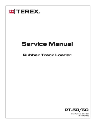 Terex Posi-Track PT-60 Track Loader Service Repair Manual