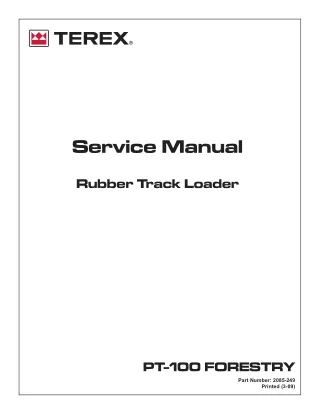 Terex Posi-Track PT-100 Forestry Track Loader Service Repair Manual