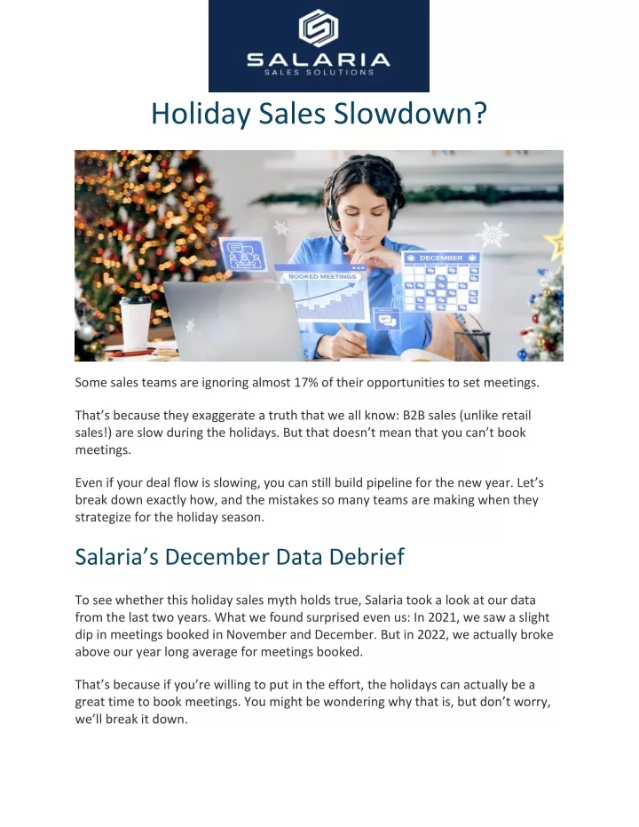 holiday sales slowdown