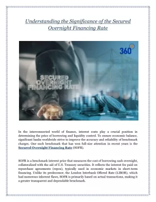Understanding the Significance of the Secured Overnight Financing Rate