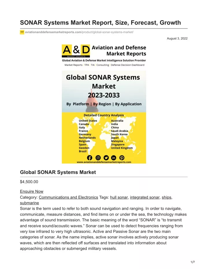 sonar systems market report size forecast growth