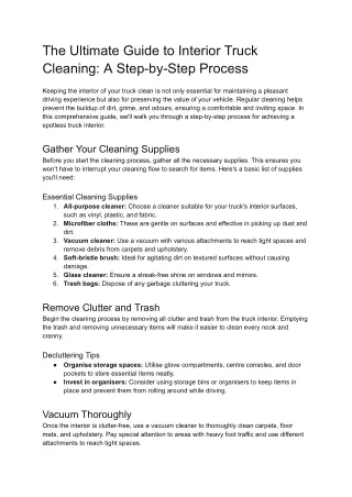 The Ultimate Guide to Interior Truck Cleaning_ A Step-by-Step Process