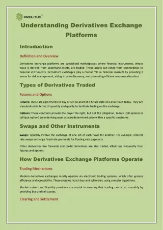 Understanding Derivatives Exchange Platforms