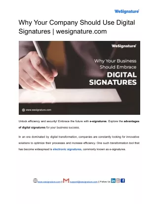 why should your company consider digital signatures? | wesignature.com