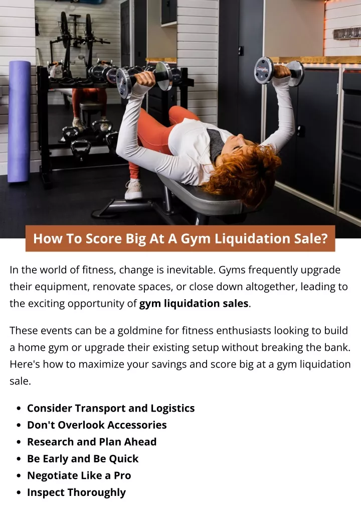 how to score big at a gym liquidation sale