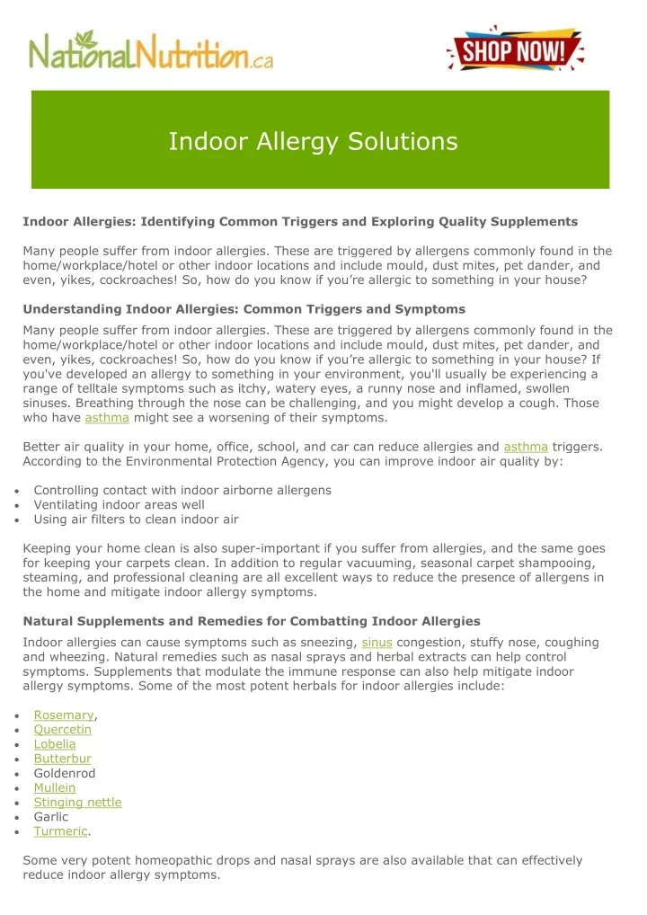 indoor allergy solutions