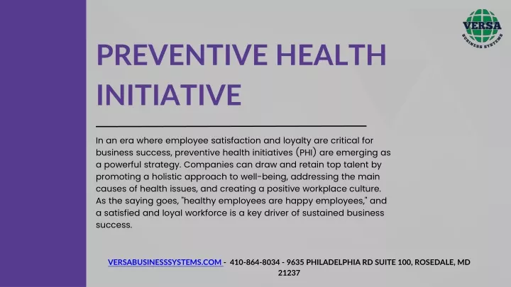 preventive health initiative