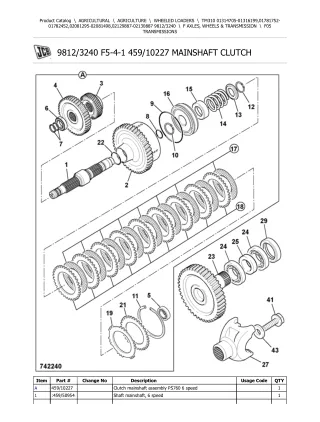 JCB TM310 Telescopic Wheeled Loader Parts Catalogue Manual (Serial Number 01781752-01782452)