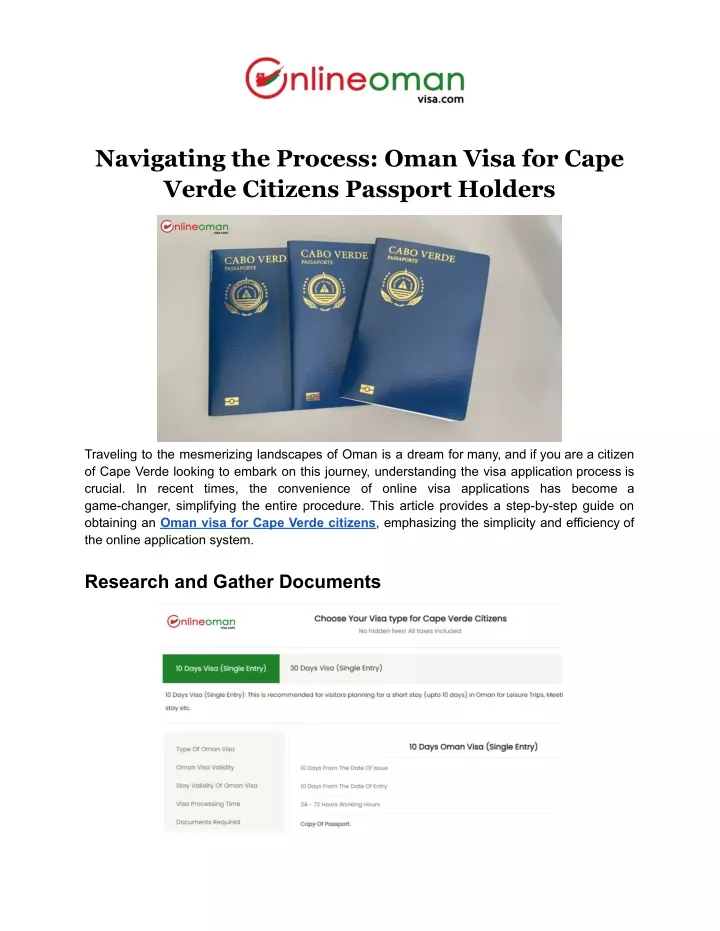 navigating the process oman visa for cape verde