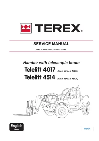 Terex Telelift 4017 Telescopic handler Service Repair Manual