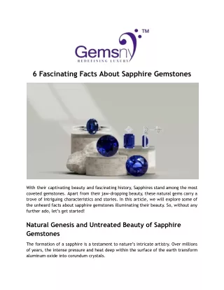 6 Fascinating Facts About Sapphire Gemstones