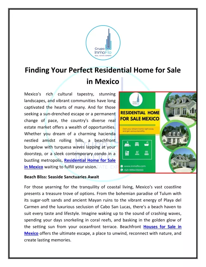 finding your perfect residential home for sale