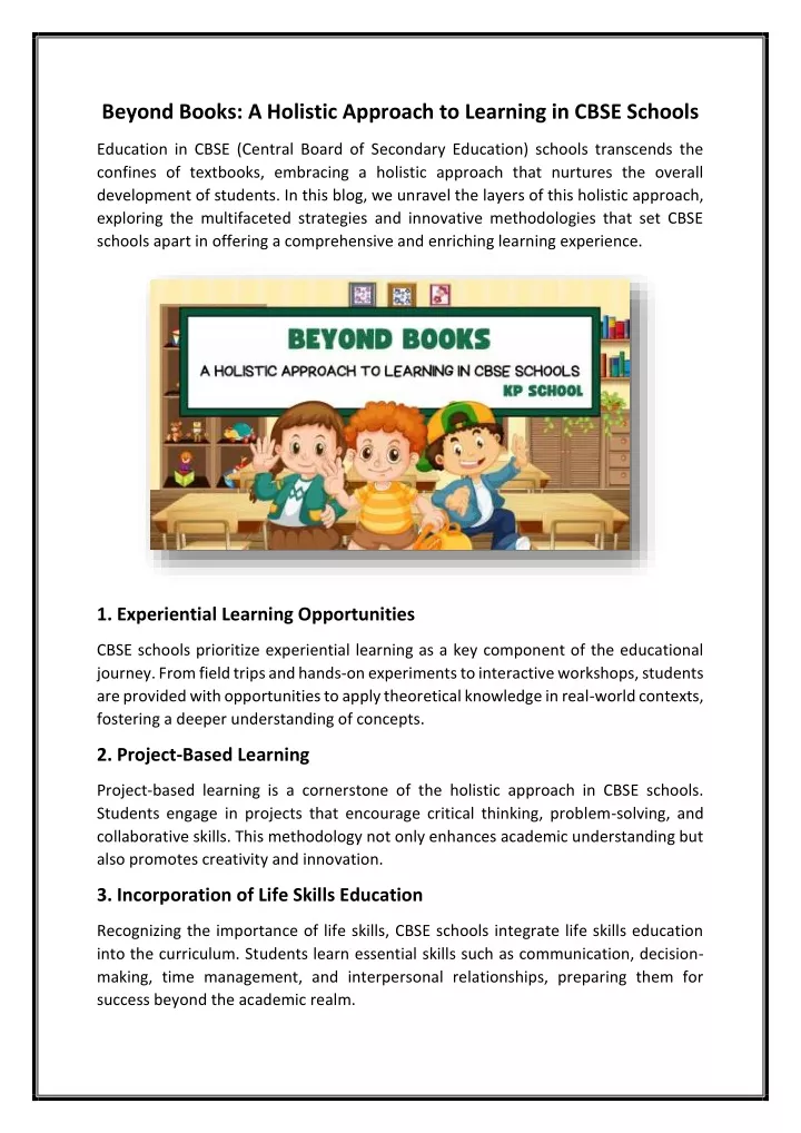 beyond books a holistic approach to learning