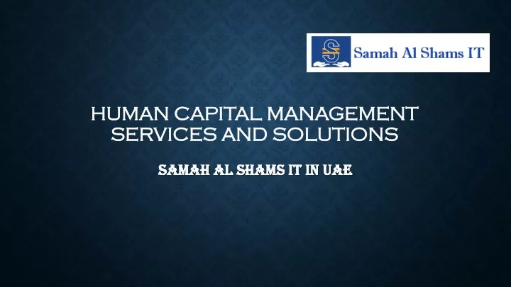 human capital management services and solutions
