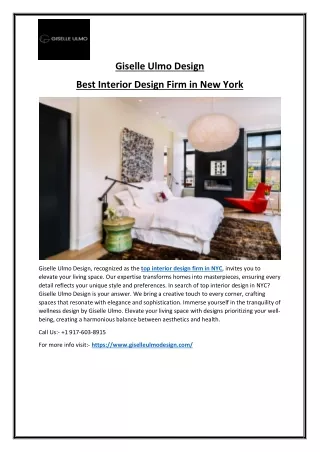 Giselle Ulmo Design Top NYC Interior Design Firm
