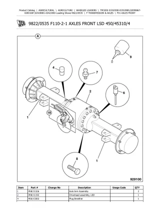 JCB TM320S Telescopic Wheeled Loader Parts Catalogue Manual (Serial Number 02090867-02091687)