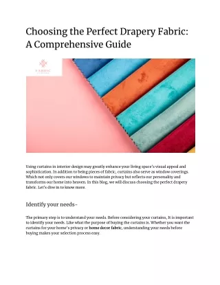 Choosing the Perfect Drapery Fabric_ A Comprehensive Guide