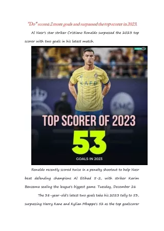 2 more goals to surpass the 2023 top scorer文档