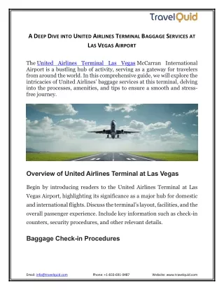 Effortless Travel with the Best Terminal for United Airlines in Las Vegas
